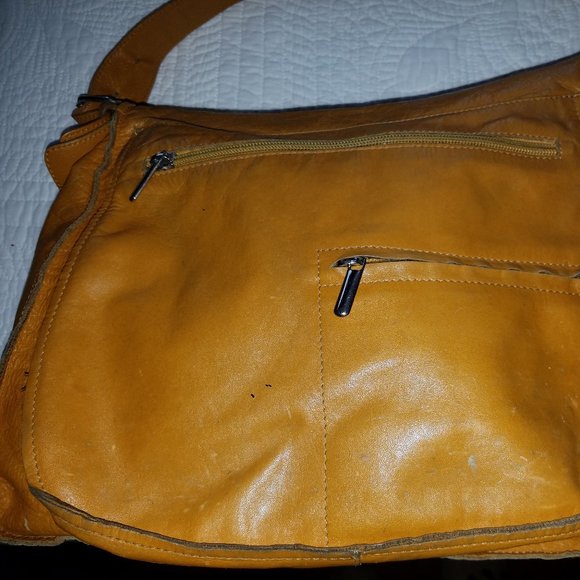 Italian Leather Hobo Slouch Bag - Nutmeg - Picture 3 of 7